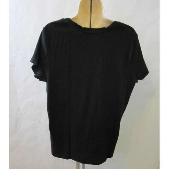 St John's Bay Plus Size 1X Tees Tops 1 Black 1 Beige Short Sleeve Lot of 2 EUC - Picture 4 of 12
